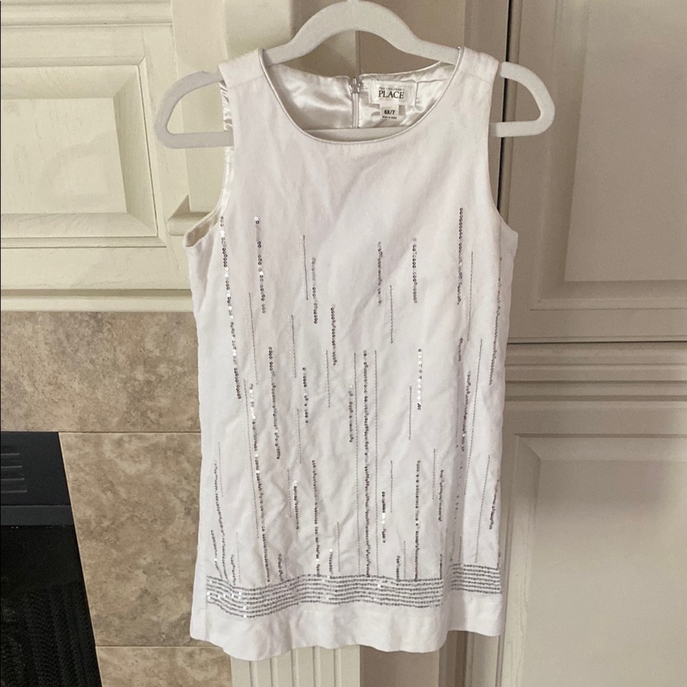 Ivory silver beaded dress